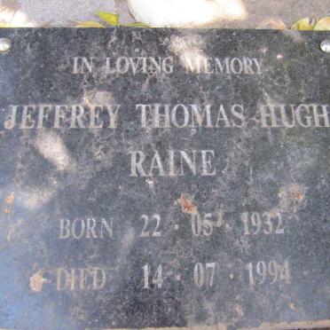 RAINE Jeffrey Thomas Hugh 1932-1994