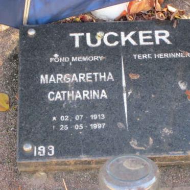 TUCKER Margaretha Catharina 1913-1997