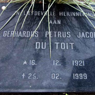 TOIT Gerhardus Petrus Jacobus, du 1921-1999