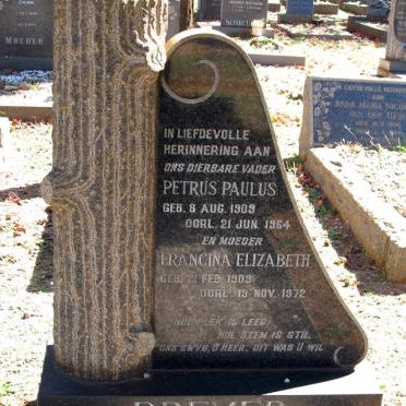 DREYER Petrus Paulus 1909-1964 &amp; Francina Elizabeth 1909-1972