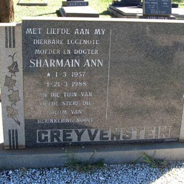GREYVENSTEIN Sharman Anna 1957-1988