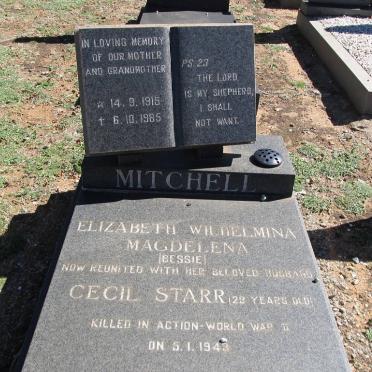 MITCHELL Cecil Starr -1949 &amp; Elizabeth Wilhelmina Magdalena 1915-1985