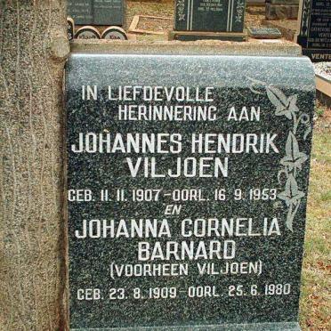 BARNARD Johannes Hendrik 1907-1953 &amp; Johanna Cornelia VILJOEN 1909-1980