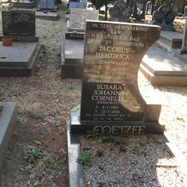 COETZEE Jacobus Hendrick 1907-1987 &amp; Susara Johanna Cornelia 1907-2004