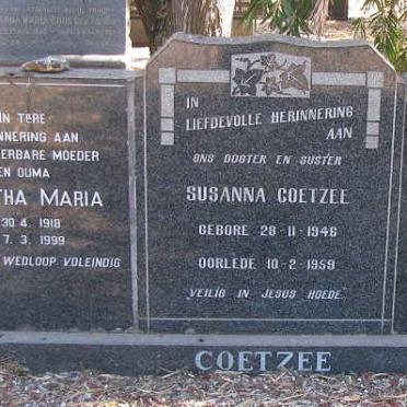 COETZEE Martha Maria 1918-1999 :: COETZEE Susanna 1946-1959