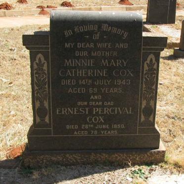 COX Ernest Percival -1950 &amp; Minnie Mary Catherine -1943