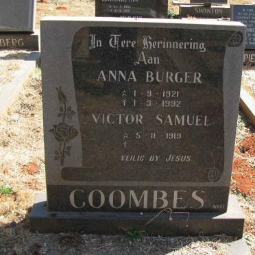 COOMBES Victor Sameul 1919 &amp; Anna Burger 1921-1992