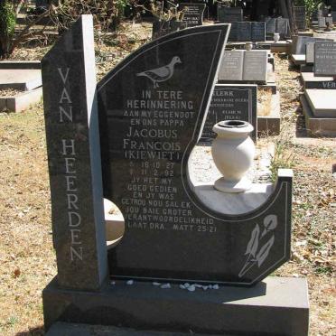 HEERDEN Jacobus Francois, van 1927-1992