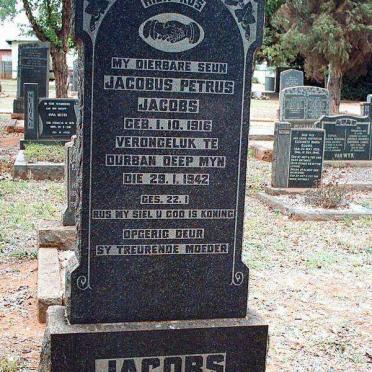 JACOBS Jacobus Petrus 1916-1942