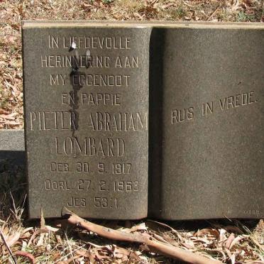 LOMBARD Pieter Abraham 1917-1963