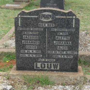 LOUW Jacobus Johannes 1901-1950 &amp; Aletta Johanna Du TOIT 1907-1974