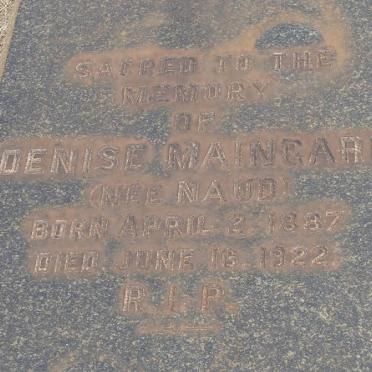 MAINGARD Denise nee NAUD 1887-1922