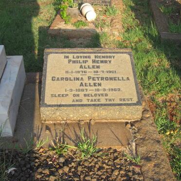 ALLEN Philip Henry 1876-1971 &amp; Carolina Petronella 1887-1962 