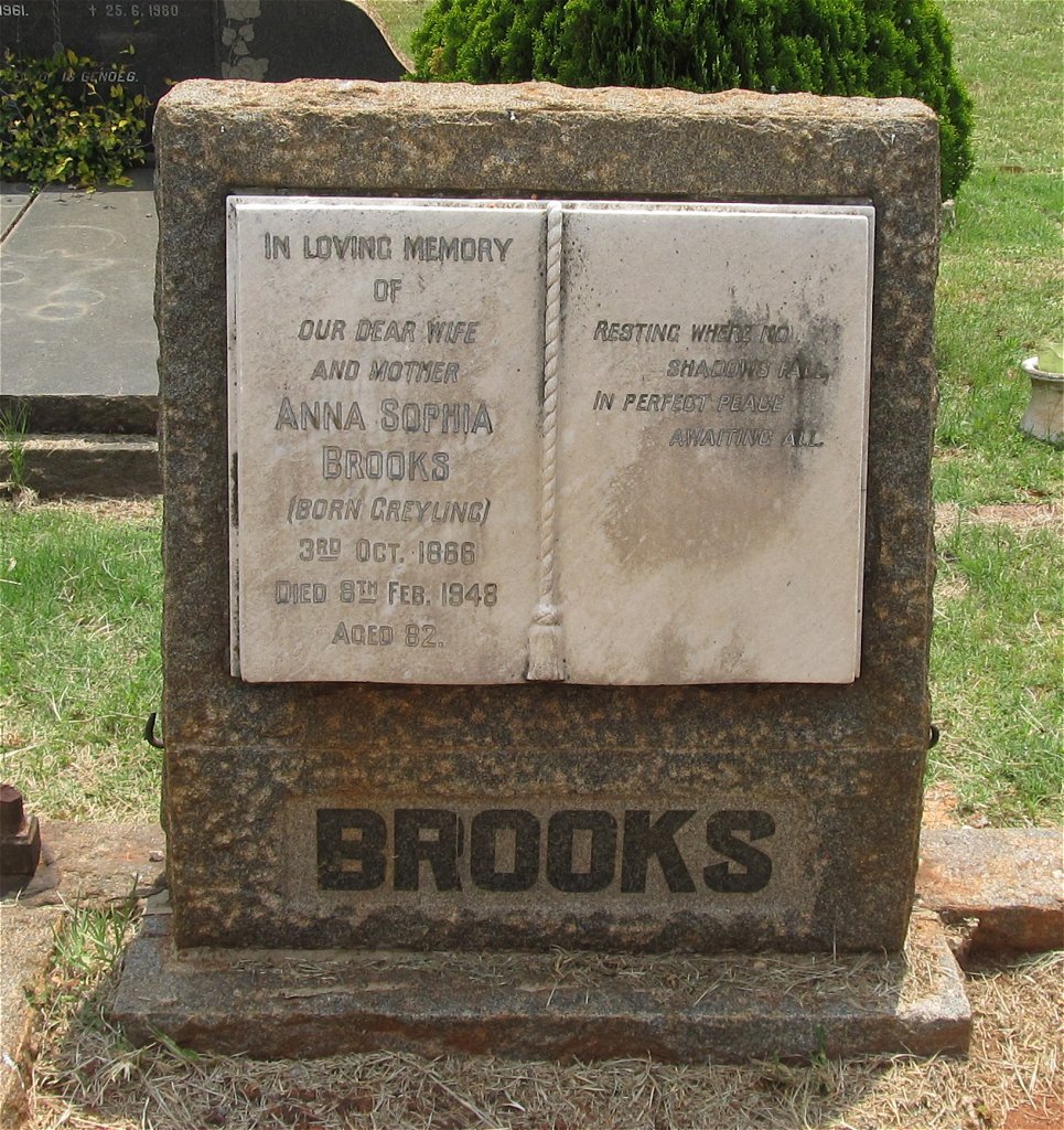 BROOKS Anna Sophia nee GREYLING 1886-1948