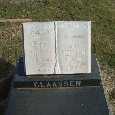 CLAASSEN Philip 1901-1975 &amp; Hester 1908-2000