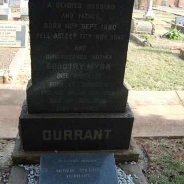 DURRANT George Samuel 1890-1941 &amp; Dorothy Myra NICHOLLS 1888-1985 :: DURRANT Arthur Wilfred