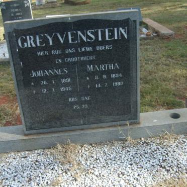 GREYVENSTEIN Johannes 1891-1945 &amp; Martha 1894-1980