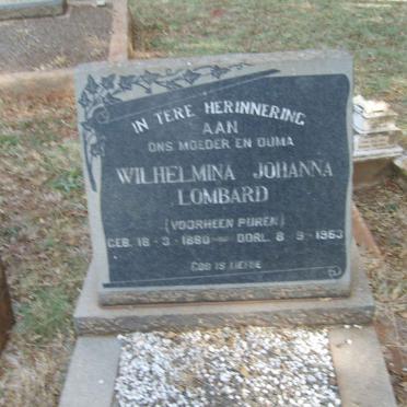 LOMBARD Wilhelimina Johanna nee PUREN 1880-1963