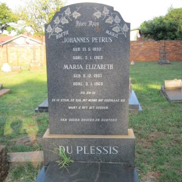 PLESSIS Johannes Petrus, du 1932-1969 &amp; Maria Elizabeth 1937-1969