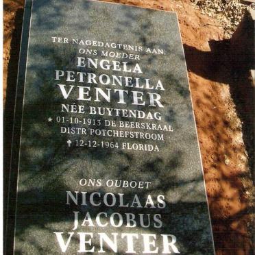 VENTER Engela Petronella nee BUYTENDAG 1913-1964 :: VENTER Nicolaas Jacobus 1938-1967