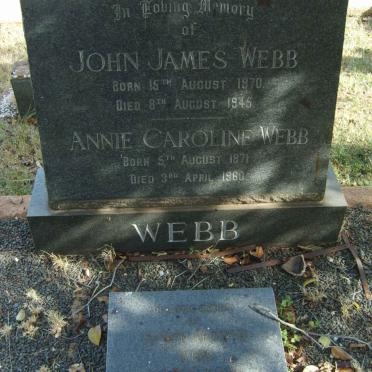 WEBB John James 1870-1945 :: WEBB Annie Caroline 1871-1960 :: WEBB Joyce Aldyth -1981 :: WEBB Joyce Aldyth 1897-1981 