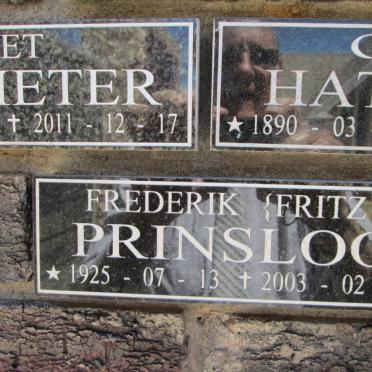 PRINSLOO Frederik 1925-2003