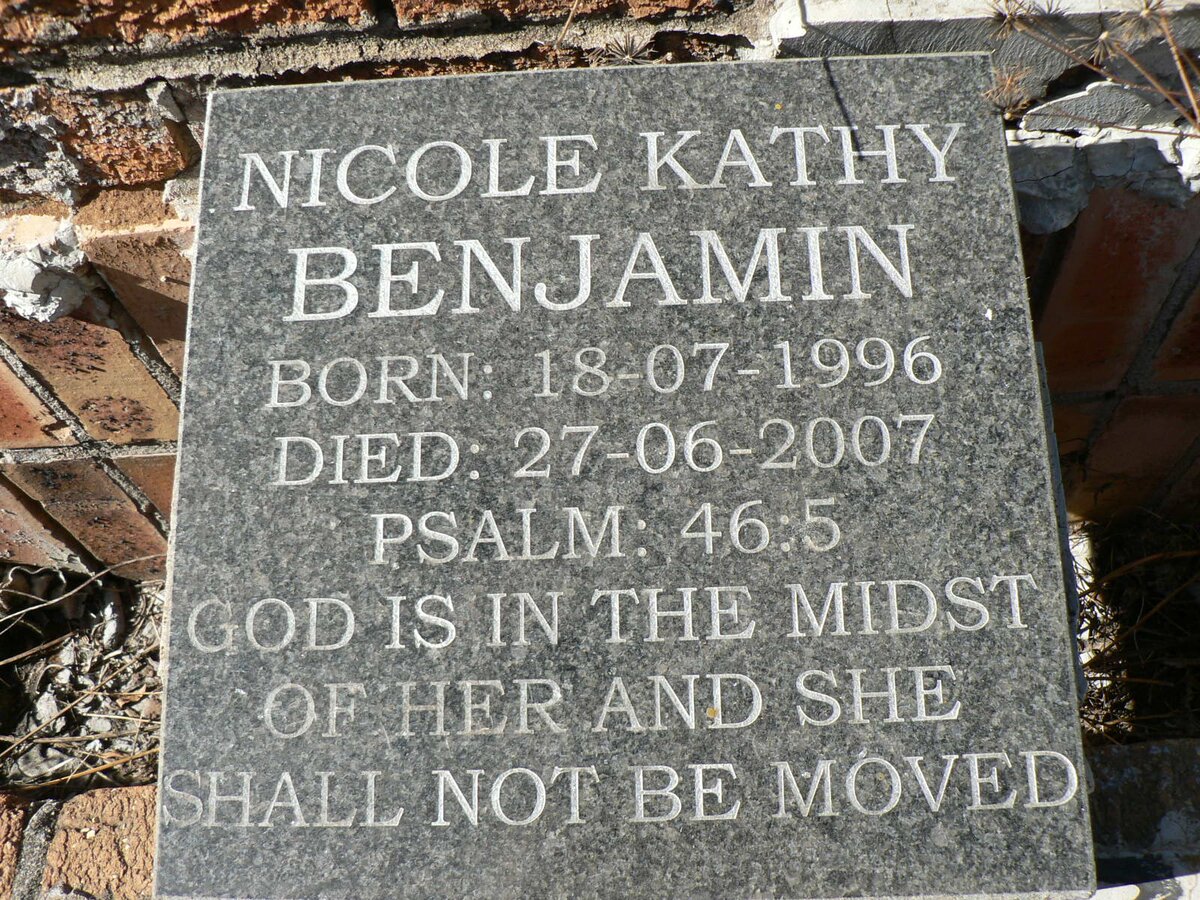 BENJAMIN Nicole Kathy 1996-2007