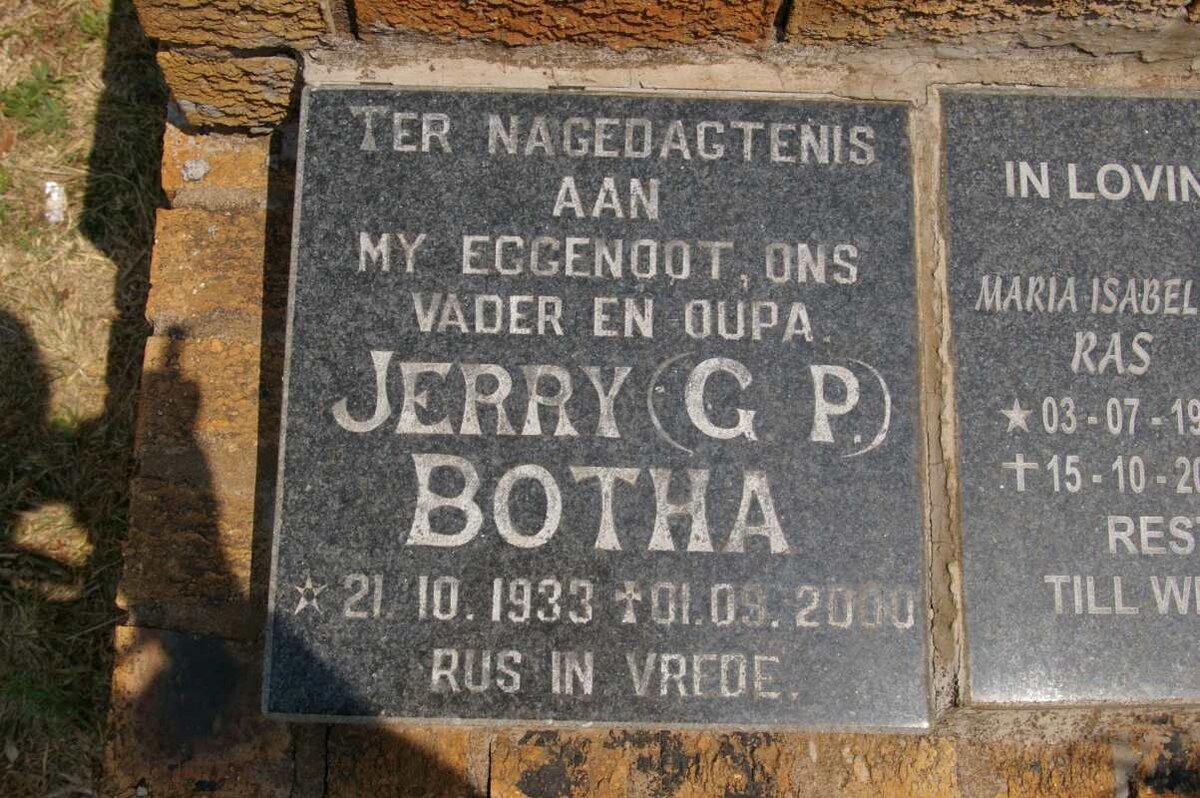 BOTHA G.P. 1933-2000