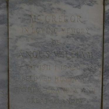 Mc GREGOR Angus William 1911-1988