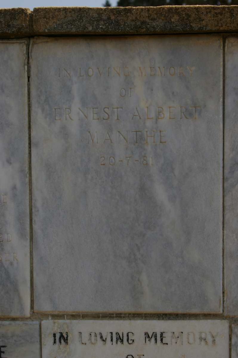 MANTHE Ernest Albert -1981
