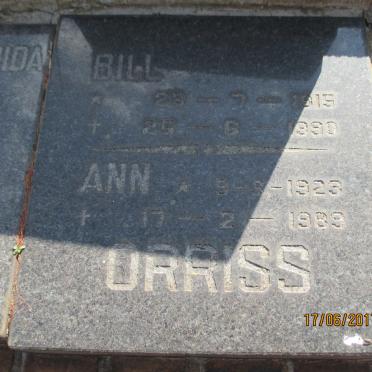 ORRISS Bill 1915-1990 &amp; Ann 1923-1989