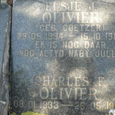 OLIVIER Charles F. 1933-1989 &amp; Elsje J. COETZER 1934-1988