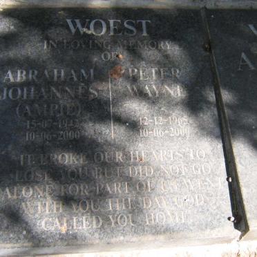WOEST Abraham Johannes 1942-2000 :: WOEST Peter Wayne 1965-2000