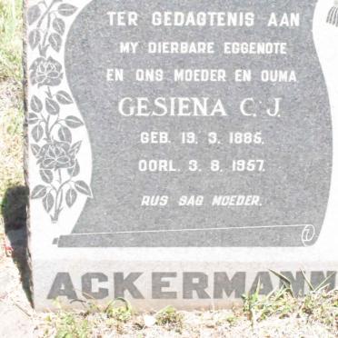 ACKERMANN Gesiena C.J. 1885-1957