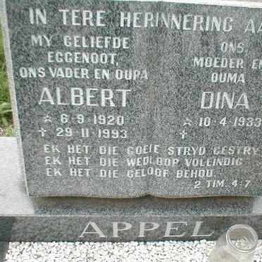 APPEL Albert 1920-1993 &amp; Dina 1933-