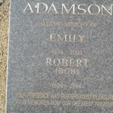 ADAMSON Robert 1928-2008 &amp; Emily 1934-2003 :: ADAMSON Stanley Calvin 1955-1989
