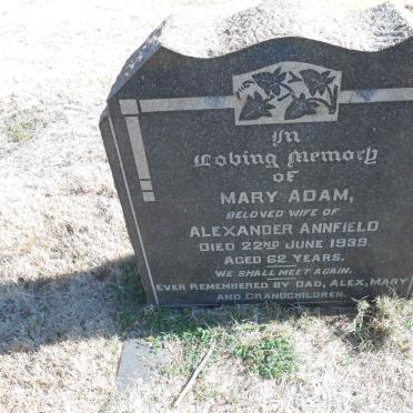 ANNFIELD Mary Adam -1939