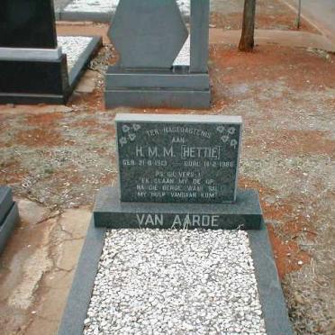 AARDE H.M.M., van 1913-1988