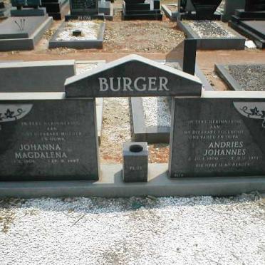 BURGER Andries Johannes 1900-19?? &amp; Johanna Magdalena 1906-1997