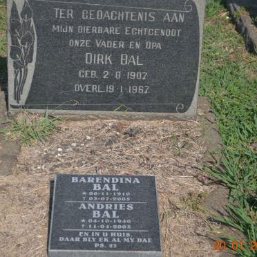 BAL Dirk 1907-1967 &amp; Barendina 1910-2005 :: BAL Andries 1940-2005