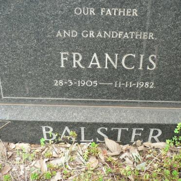 BALSTER Francis 1905-1982 &amp; Miemie 1910-1995
