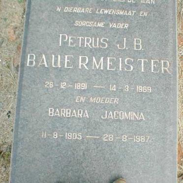 BAUERMEISTER Petrus J.B. 1891-1969 &amp; Barbara Jacomina 1905-1987