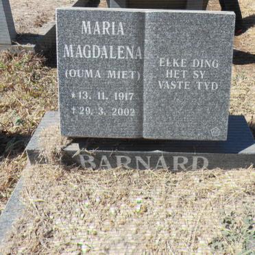 BARNARD Maria Magdalena 1917-2002
