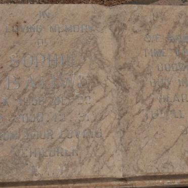 BALIWE Sophie 1958-2005