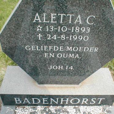 BADENHORST Aletta C. 1893-1990
