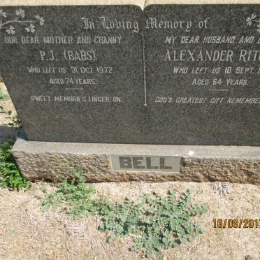 BELL Alexander Ritchie -1949 &amp; P.J. -1972