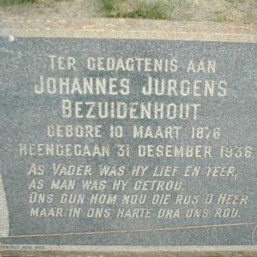 BEZUIDENHOUT Johannes Jurgens 1876-1936