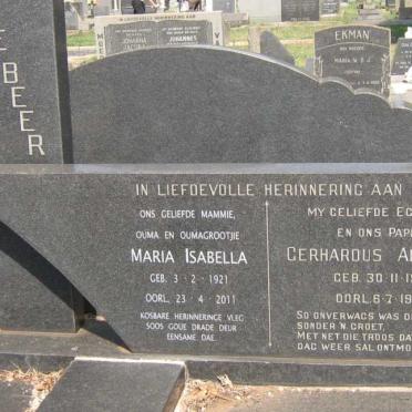 BEER Gerhardus Albertus, de 1912-1968 &amp; Maria Isabella 1921-2011