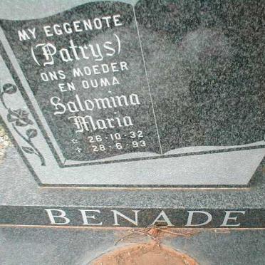 BENADE Salomina Maria 1932-1993