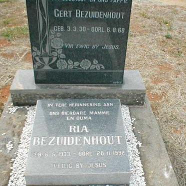 BEZUIDENHOUT Gert 1930-1968 &amp; Ria 1933-1992